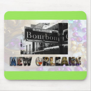 Mousepad A rua de Nova Orleães Bourbon perla NOLA