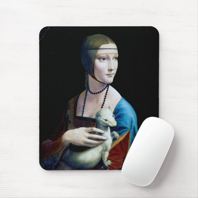 Mousepad A Senhora com um Ermine, Leonardo da Vinci (Com mouse)