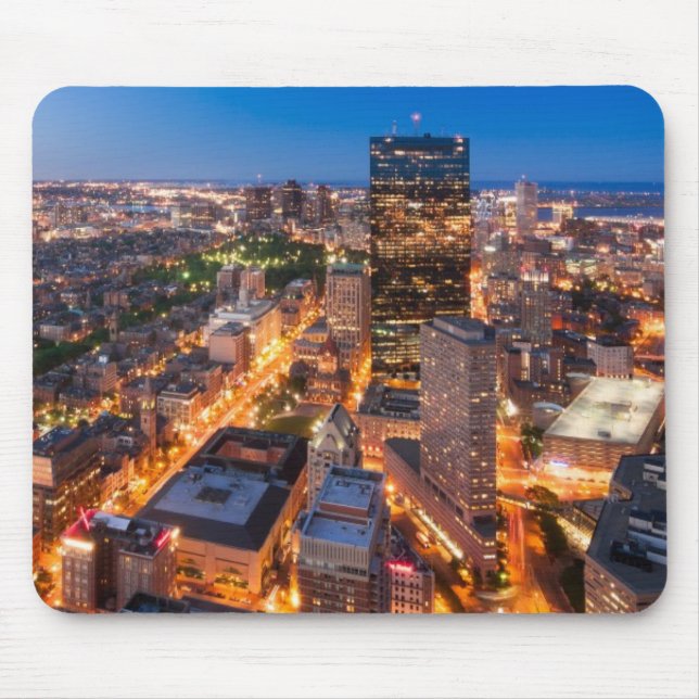 Mousepad A skyline de Boston no crepúsculo (Frente)