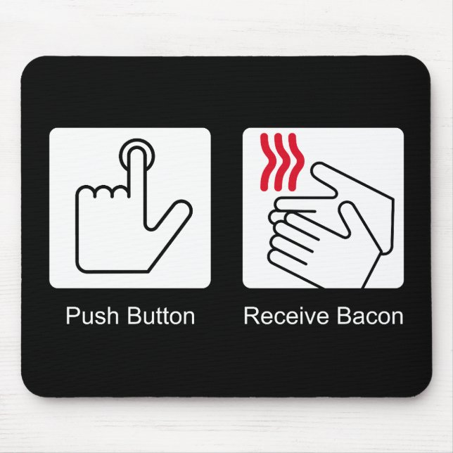 Mousepad A tecla, recebe o bacon - distribuidor do bacon (Frente)