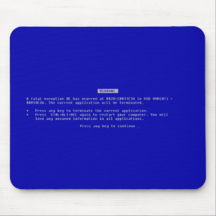 Mousepad A tela azul do computador da morte