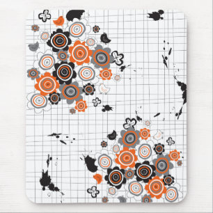 Mousepad A tinta do Grunge dos pintinhos das flores da