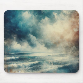 Mousepad A Turbulent Ocean Scene Old Photograph