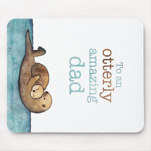 Mousepad A uma lontra de mar otterly de surpresa do pai (Frente)