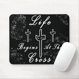 Mousepad A vida começa na cruz 