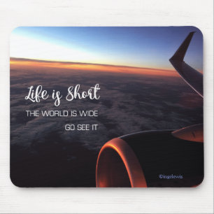 Mousepad A vida é… asas curtas das nuvens do céu inspir