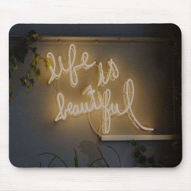 Mousepad A vida é bela Luzes de Neon (Frente)