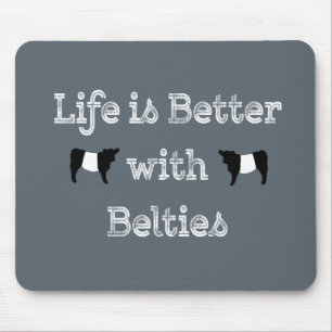 Mousepad A vida é melhor com as vacas galloway cercadas