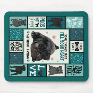 Mousepad A Vida É Melhor Com Cães Pug Dog Blanket