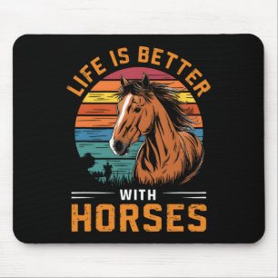 Mousepad A Vida É Melhor Com Cavalos Engraçados Com Cavalo