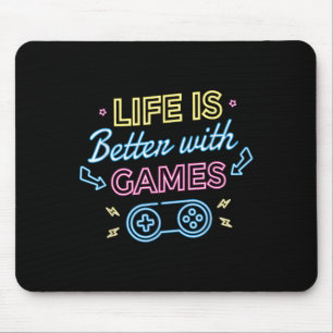 Mousepad A Vida É Melhor Com Jogos L Jogos Jogadores De Víd