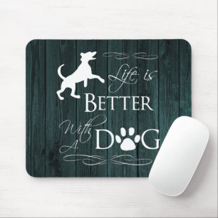 Mousepad A vida é melhor com um sapo de rato de cão - Tea
