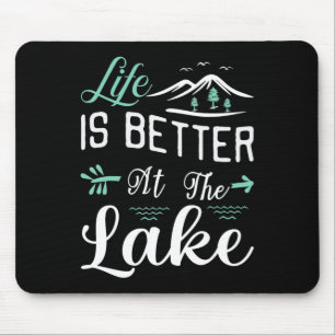Mousepad A Vida É Melhor No Lago Pontão Vela Em Barco