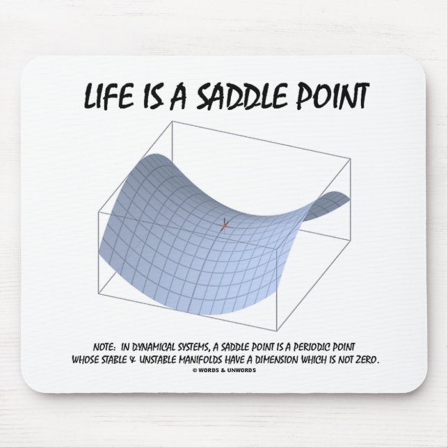 Mousepad A vida é um ponto de sela (matemática & a (Frente)