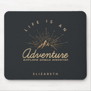 Mousepad A vida é uma montanha de aventura com raios solare