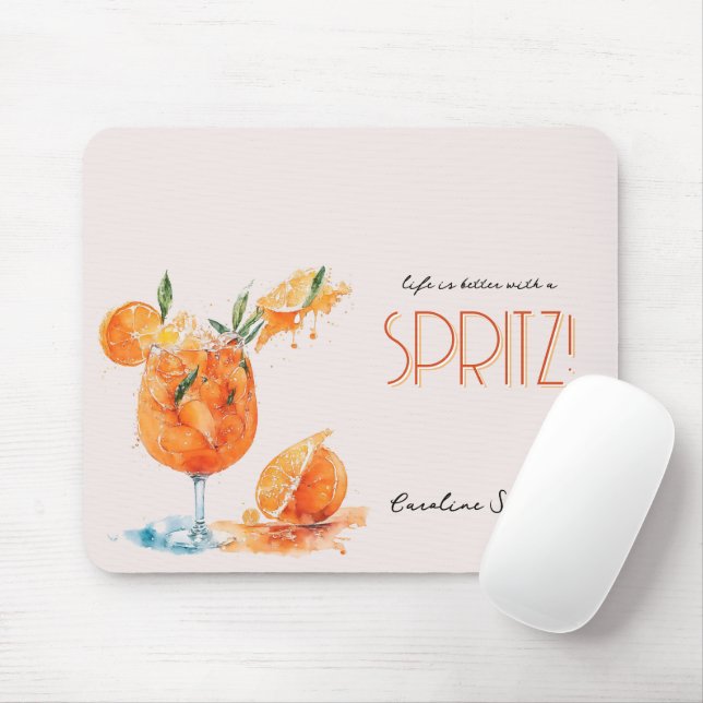 Mousepad A Vida Elegante É Melhor Com Uma Aquarela Spritz (Com mouse)