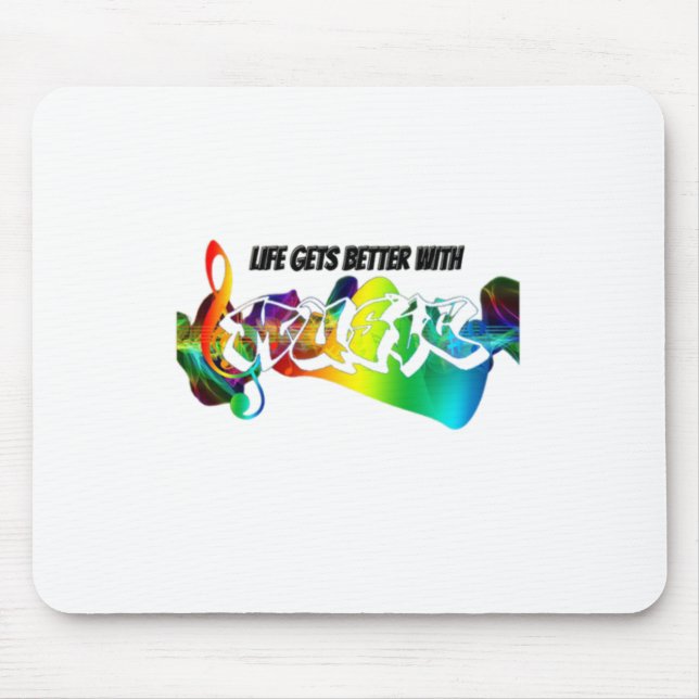 Mousepad A Vida Melhora Com A Música (Frente)