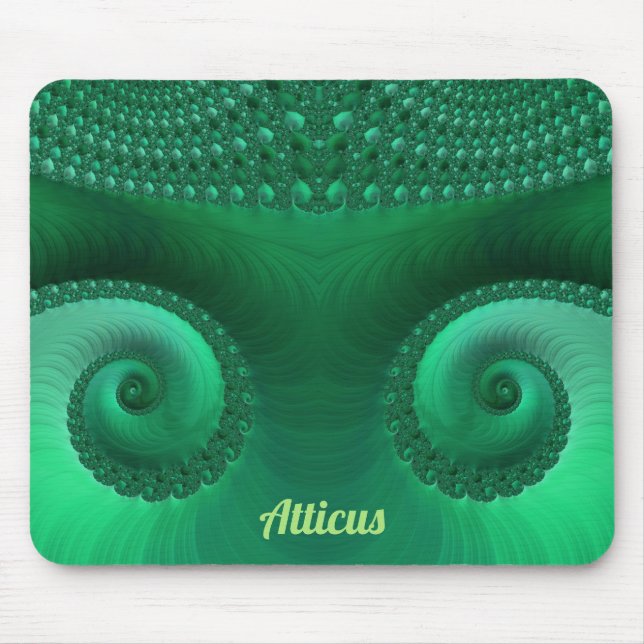 Mousepad AARON ~ Zany Shades de Padrão Fratural Verde (Frente)
