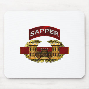 Mousepad Aba do Sapper com crachá do engenheiro de combate