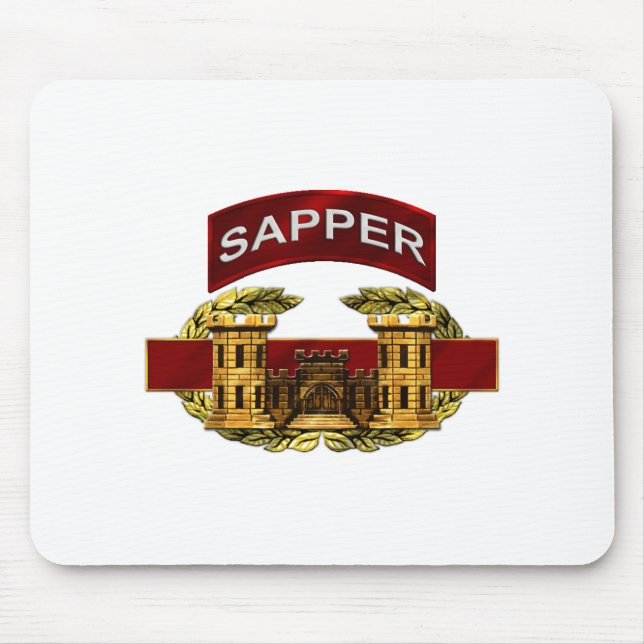Mousepad Aba do Sapper com crachá do engenheiro de combate (Frente)