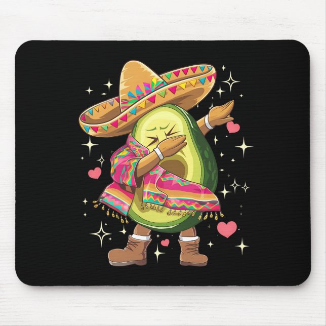 Mousepad Abacate de Dabbing Cinco De Maio Camisa Mexicana D (Frente)