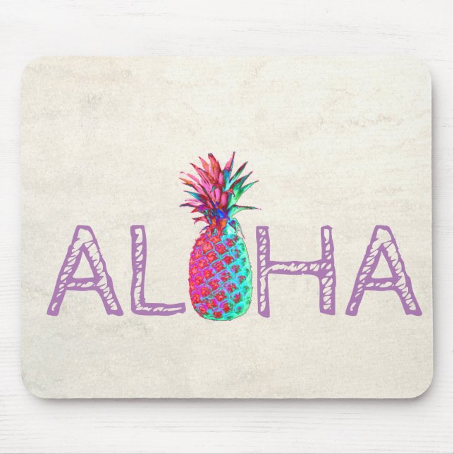 Mousepad Abacaxi Adorável Aloha Havaiana (Frente)
