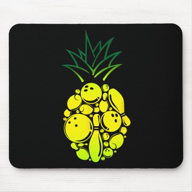 Mousepad Abacaxi de Boliche engraçado (Frente)