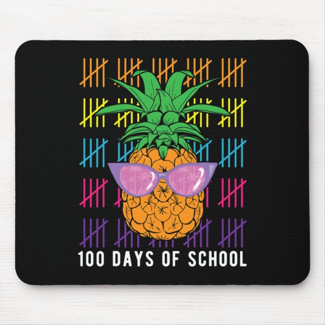 Mousepad Abacaxi Divertido 100 Dias De Escola Professor E A (Frente)