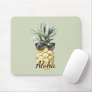 Mousepad Abacaxi Tropical Aloha com Óculos de Sol