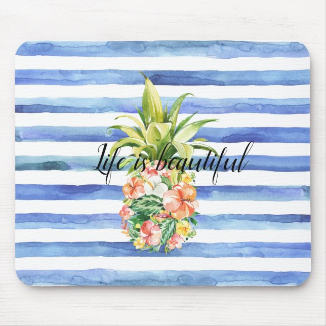 Mousepad Abacaxi Tropical de Strike White Azul (Frente)