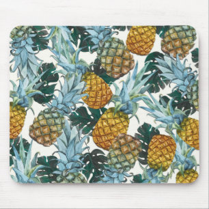 Mousepad Abacaxis Tropicais & Folhas Ilha Exótica
