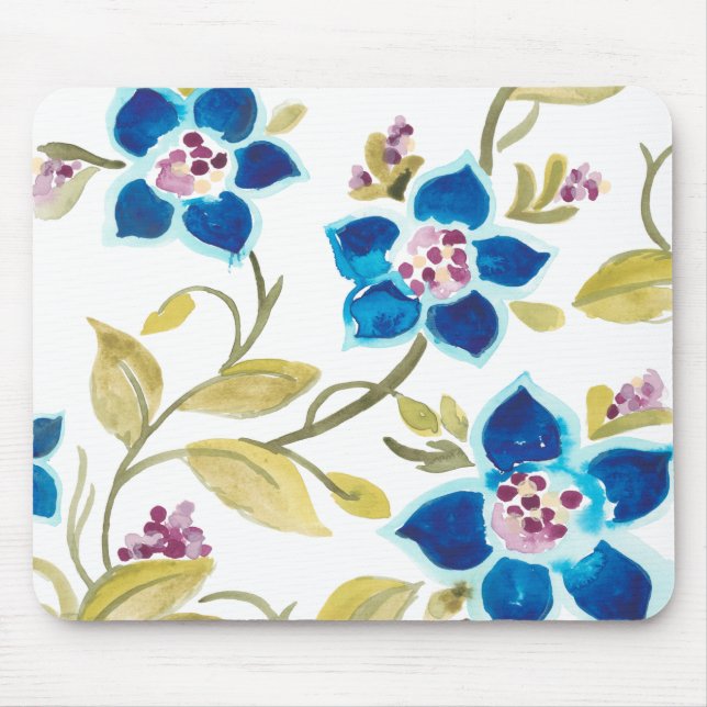 Mousepad Abbey Floral Azulejos - Blue Blooms (Frente)