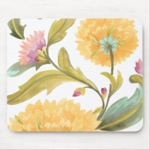 Mousepad Abbey Floral Azulejos - Flores Amarelas