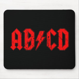 Mousepad ABCD rock símbolo engraçado falso acdc piada
