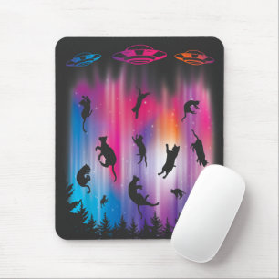 Mousepad Abdução de alienígenas Gato Voando Saucer Funny OV