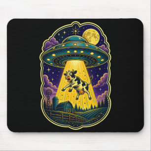 Mousepad Abdução de vaca por disco voador fazenda alienígen