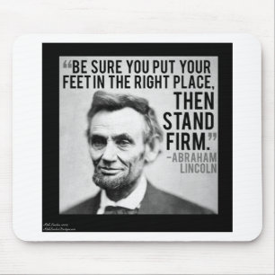 Mousepad Abe Lincoln & Citação "Permaneça Firme"