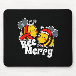Mousepad Abeia Alegre _ Abelhas Mel Cute Papai Noel _ Natal
