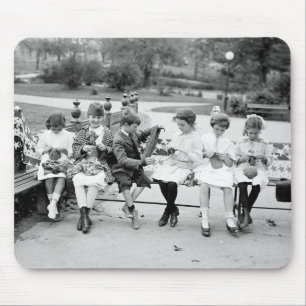 Mousepad Abelha de confecção de malhas patriótica, 1900s