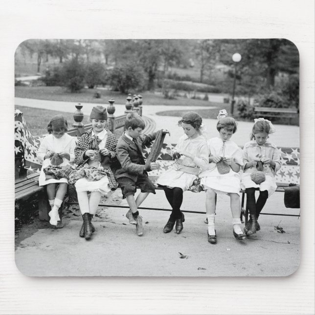 Mousepad Abelha de confecção de malhas patriótica, 1900s (Frente)