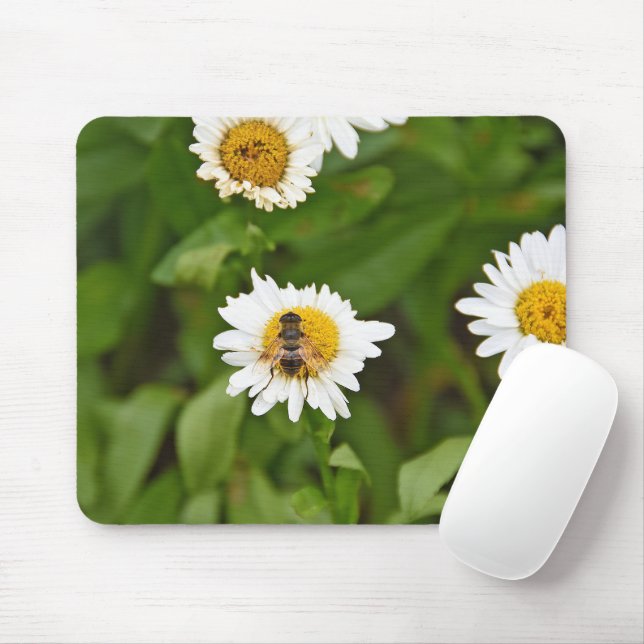 Mousepad Abelha de mel numa margarida (Com mouse)