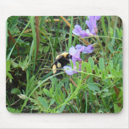 Mousepad Abelha F2 em Flores Silvestres Roxas