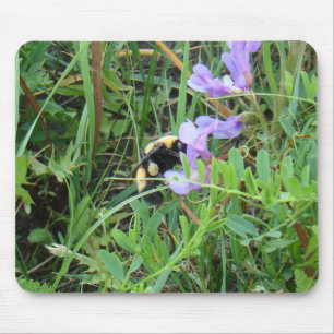 Mousepad Abelha F2 em Flores Silvestres Roxas