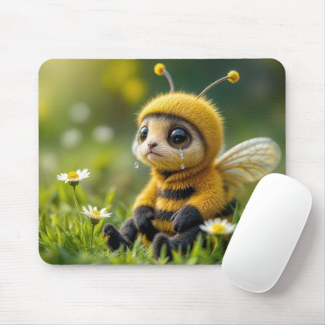Mousepad Abelha Triste Com Lágrimas (Com mouse)