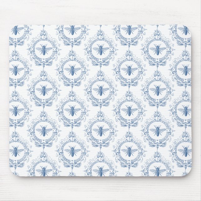 Mousepad Abelhas de fazenda francesa Modern Vintage (Frente)