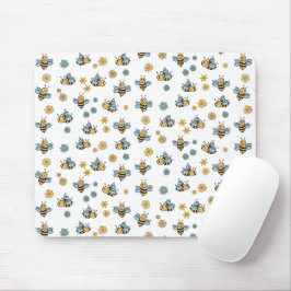 Mousepad Abelhas de Mel Bonito e Flores Selvagens Florais