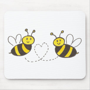 Mousepad Abelhas de mel com coração