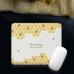 Mousepad Abelhas e Padrões de Honeycomb