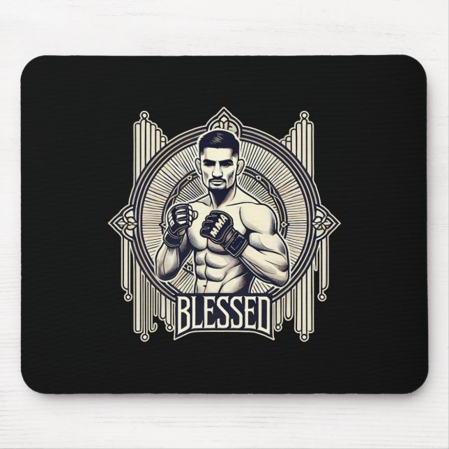 Mousepad Abençoada Mma Bjj Kickboxing Muay Thai Boxage F (Frente)