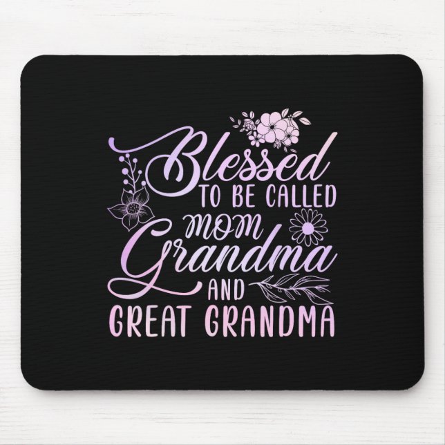 Mousepad Abençoado Seja Chamada Mãe Avó E Excelente Vovó (Frente)